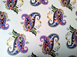Réf.TO67 / Paisley / Cachemere / 65 x 45 cm / Cette feuille a été pliée en quatre / 1 disponible / 1,50 €