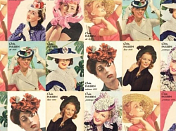 Réf.TO38 / 70 x 50 cm / Mode 1930, Chapeaux / 16 disponibles /  2,80 €
