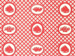 Réf.TO36 / La Nature / Nappe Champêtres / Pic-nic sur Vichy Rouge / 70 x 50 cm / 5 disponibles /  0,30 €