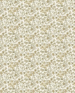 Réf.POO7 / 70 x 50 cm /  Motif floral / Or sur fond Blanc  / 10 disponibles /  3,60 €