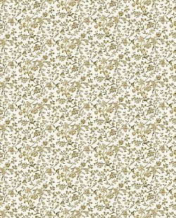 Réf.POO7 / 70 x 50 cm /  Motif floral / Or sur fond Blanc  / 6 disponibles /  1,80 €