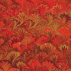 Réf.POO8 / 70 x 50 cm /  Motif floral / Rouge & Or  / 5 disponibles /  3,60 €
