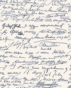 Réf.PO24 / 70 x 50 cm /  Paraphes écrivains / Bleu  / 6 disponibles / 1,00 €