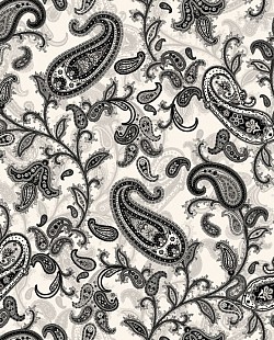 Réf.PO35 / PAISLEY / CACHEMERE / NOIR / 70 x 50 cm / 5 disponibles / 1,00 €