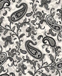 Réf.PO35 / PAISLEY / CACHEMERE / NOIR / 70 x 50 cm / 3 disponibles / 1,00 €