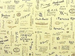 Réf.TO32 / 70 x 50 cm / Paraphes peintres célèbres / 18 disponibles /  3,80 €