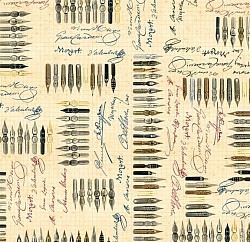 Réf.PO38 / ECRITURE / PLUMES  / 70 x 50 cm / 10 disponibles / 1,00 €