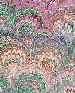 Réf.PO42 / MARBRE / QUEUES DE PAON / 70 x 50 cm / 9 disponibles / 3,80 €