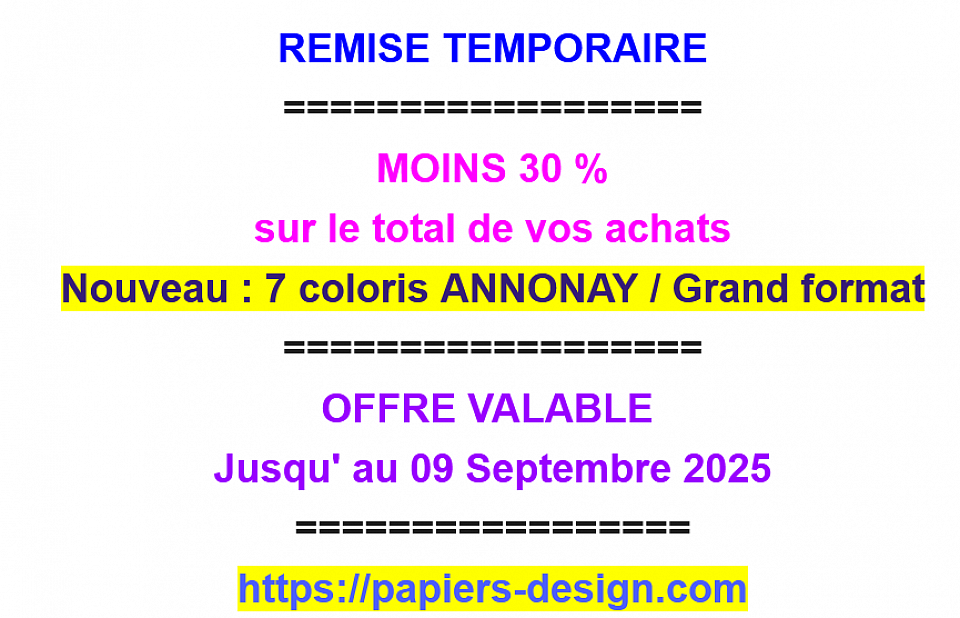 OFFRE SPECIALE TEMPORAIRE