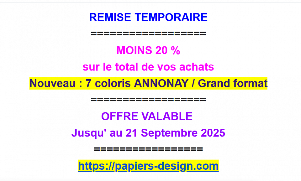 OFFRE SPECIALE TEMPORAIRE
