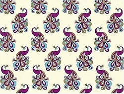 Réf.TO70 / 70 x 50 cm / Paons à la poudre d' or / 14 disponibles / 2,00 €