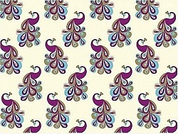 Réf.TO70 / 70 x 50 cm / Paons à la poudre d' or / 13 disponibles / 2,00 €