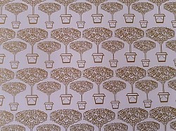 Réf.PO62 / 70 x 50 cm / Motifs dorés sur Rose pâle / 1 disponibles / 1,50 €