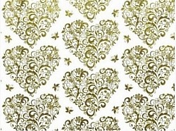 Réf.PO74 / 70 x 50 cm / Coeurs à la Poudre d' OR / 5 disponibles / 1,50 €