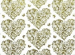 Réf.PO74 / 70 x 50 cm / Coeurs à la Poudre d' OR / 5 disponibles / 1,00 €