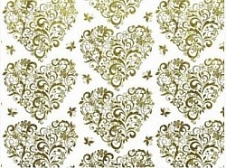 Réf.PO74 / 70 x 50 cm / Coeurs à la Poudre d' OR / 3 disponibles / 1,00 €