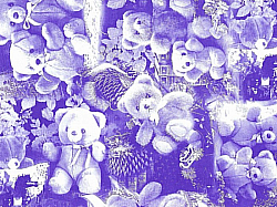 Réf.TO39 / Oursons, Peluches, Nounours / VIOLINE / Motifs Recto-Verso / 4 disponibles / 0,5O €