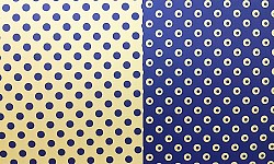 Réf.P084 / POIS BLEU & POIS JAUNE VERSO / 34 x 50 cm / 3 disponibles / 0,50 €