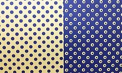 Réf.P084 / POIS BLEU & POIS JAUNE VERSO / 34 x 50 cm / 3 disponibles / 0,50 €