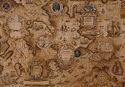 Réf.B057 / HONGROIS / Carte Navigation / Sur kraft marron  / 50 x 70 cm / 120 Gr / 10 disponibles / 3,70 €